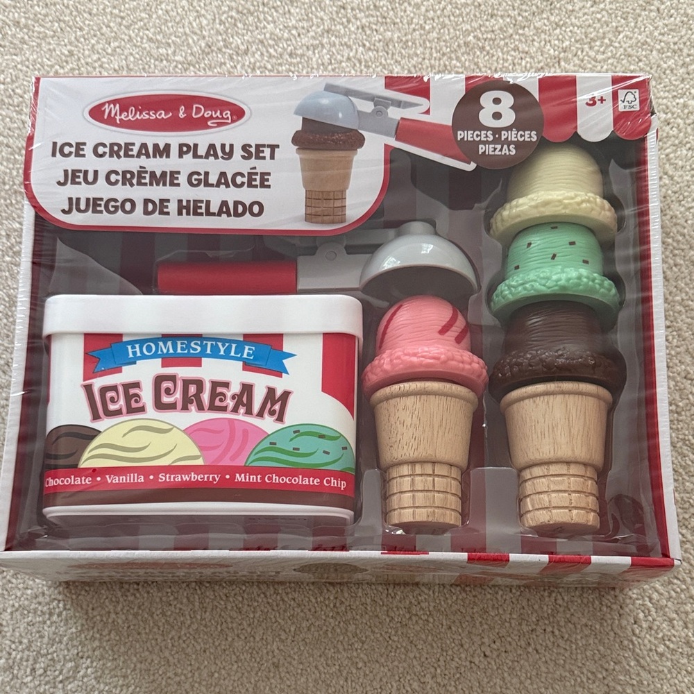 Melissa & Doug Ice Cream Play Set - Red, Pink, Green, Brown
